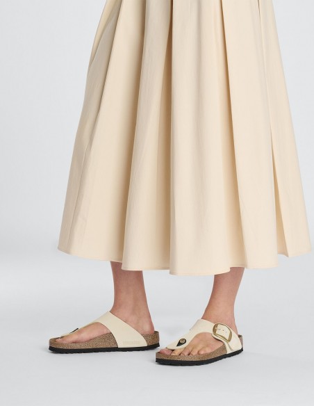 Birkenstock - Mules Femme - Gizeh Big Buckle Lenb Ecru - 1026605