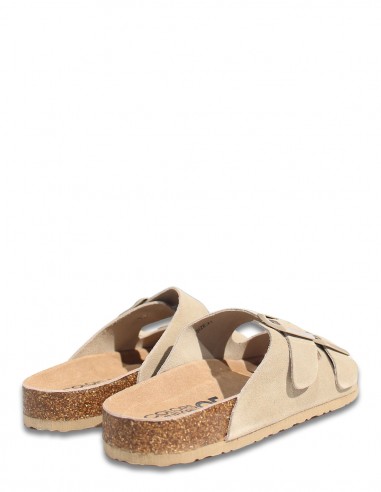 Colors of California - Mules Homme Two Buckles Beige Daim - BIOM56-MUD