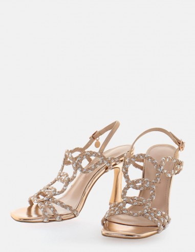 Kharisma - Sandales à talons Femme 7568 Laminato Rosa Oro Multi - LEIA ROSAORO