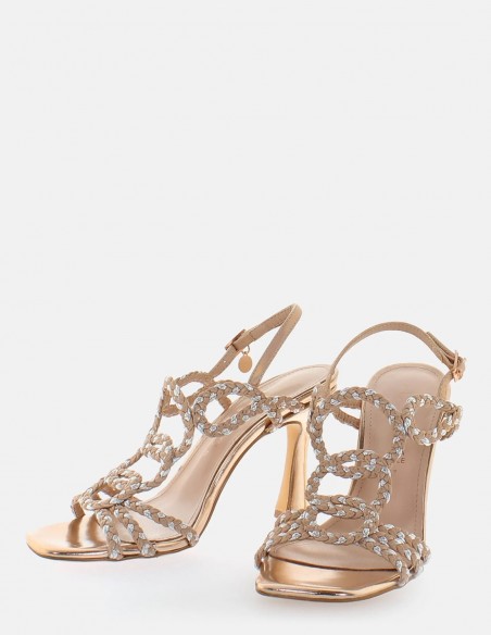 Kharisma - Sandales à talons Femme 7568 Laminato Rosa Oro Multi - LEIA ROSAORO