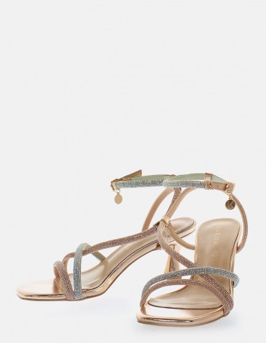 Kharisma - Sandales à talons Femme 7537bis Laminato Rosa Oro Argento - APOLLINE ROSAORO