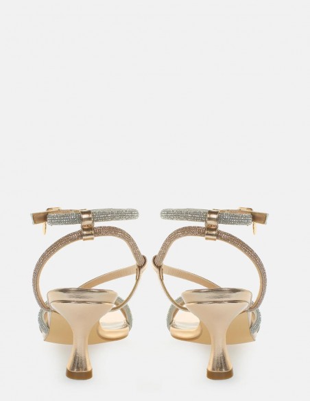 Kharisma - Sandales à talons Femme 7537bis Laminato Rosa Oro Argento - APOLLINE ROSAORO