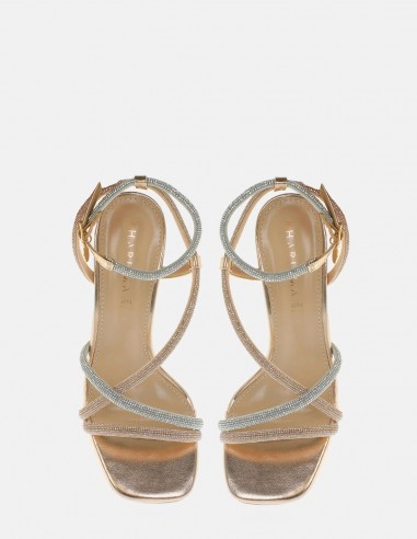 Kharisma - Sandales à talons Femme 7537bis Laminato Rosa Oro Argento - APOLLINE ROSAORO