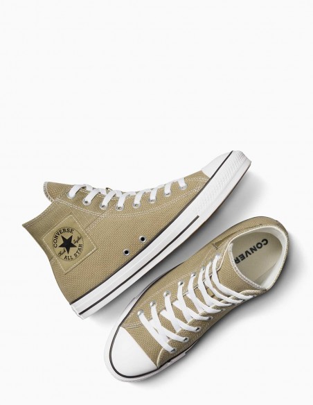Converse Chuck Taylor All Star Hautes Vert Olive - Look Moderne et Texture Unique