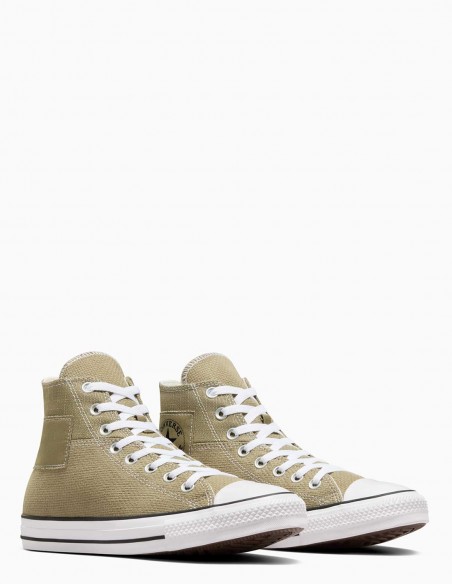 Converse Chuck Taylor All Star Hautes Vert Olive - Look Moderne et Texture Unique
