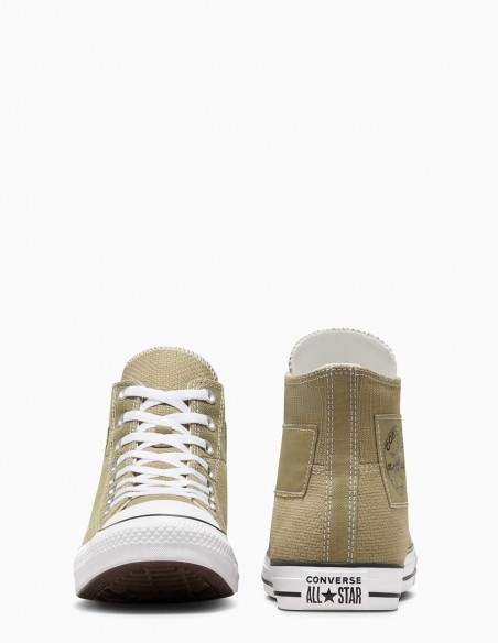 Converse Chuck Taylor All Star Hautes Vert Olive - Look Moderne et Texture Unique