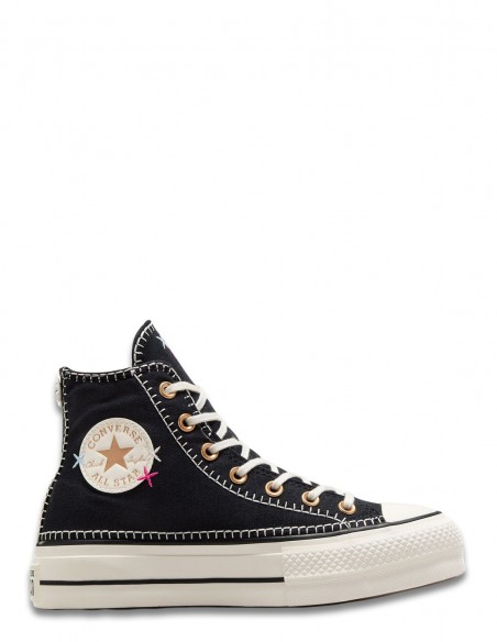 Converse Chuck Taylor Hautes Noires | Baskets Icôniques avec Détails Colorés