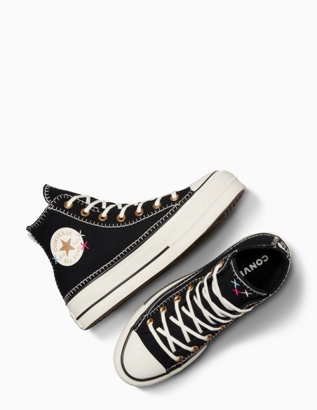 Converse Chuck Taylor Hautes Noires | Baskets Icôniques avec Détails Colorés
