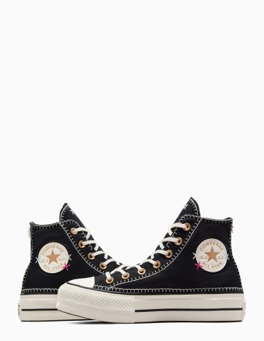 Converse Chuck Taylor Hautes Noires | Baskets Icôniques avec Détails Colorés