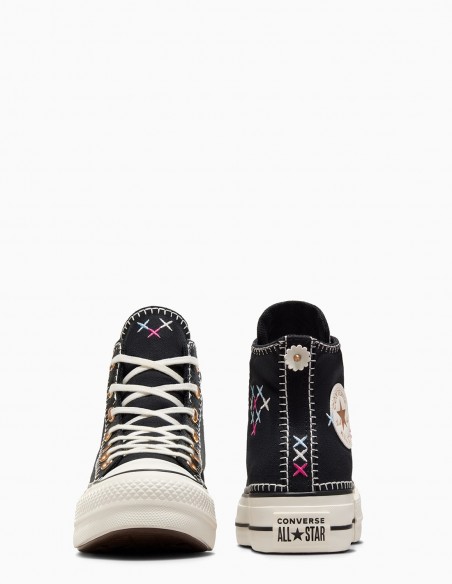 Converse Chuck Taylor Hautes Noires | Baskets Icôniques avec Détails Colorés