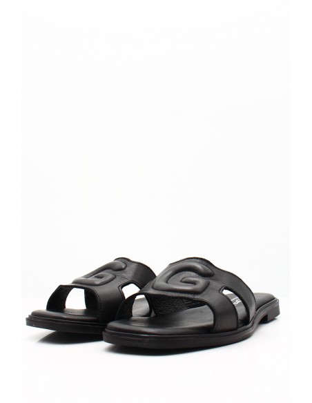 Sandales Plates GoodStep en Cuir Doré – Confort et Élégance