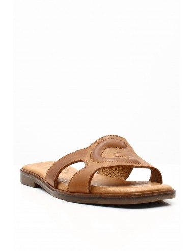 Sandales GoodStep en Cuir Caramel – Confort Élégant pour le Quotidien