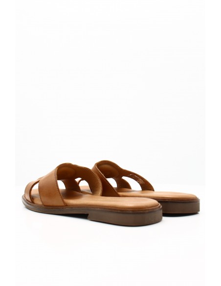 Sandales GoodStep en Cuir Caramel – Confort Élégant pour le Quotidien