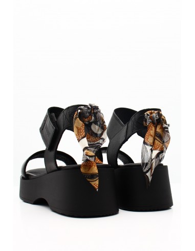 Sandales Compensées Goodstep Noires | Élégance et Confort