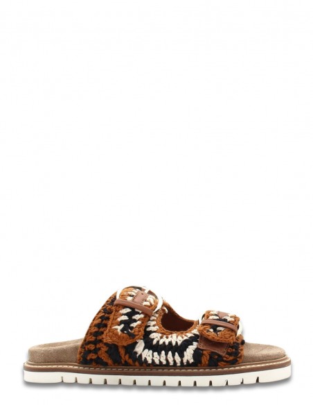 Mules Femme Tressée - Hylton - Myrina Brown