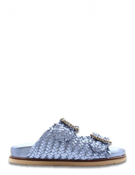 Inuovo- Mules Deux Lanières Femme - 395010 metallic blue