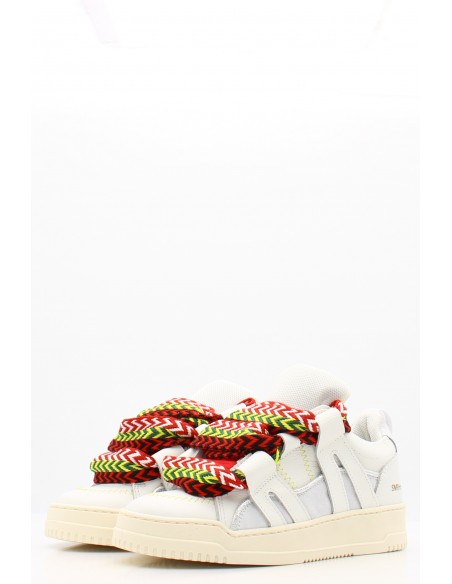 Baskets de Ville Femme SMR23 Modèle INNA A247 Cuir Blanc - Hylton.fr