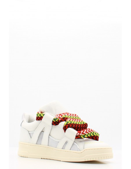 Baskets de Ville Femme SMR23 Modèle INNA A247 Cuir Blanc - Hylton.fr