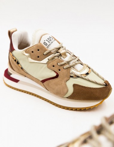 Sneakers Rétro Multi-Matériaux Earth Tones 0.105 – Confort et Style