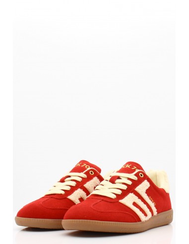 Baskets Back 70 Daim Rouge & Fourrure - Style Rétro et Confort - Hylton.fr