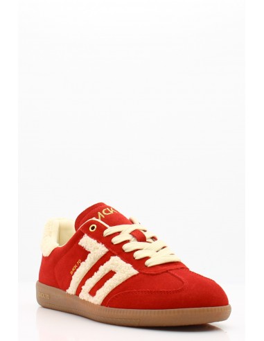 Baskets Back 70 Daim Rouge & Fourrure - Style Rétro et Confort - Hylton.fr