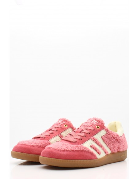 Baskets Roses Back 70 avec Fourrure Vegan - Élégance et Confort Rétro