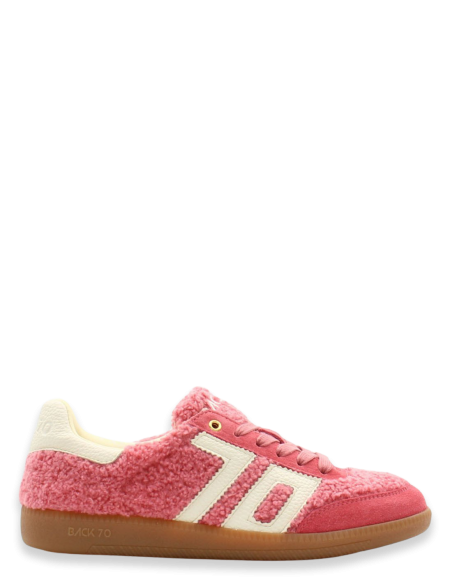 Baskets Roses Back 70 avec Fourrure Vegan - Élégance et Confort Rétro