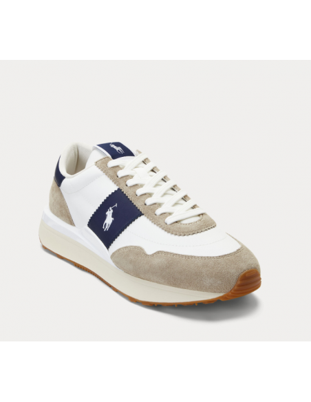 Ralph Lauren - Baskets de ville Homme Train 89 Blanc Bleu - Hylton.fr