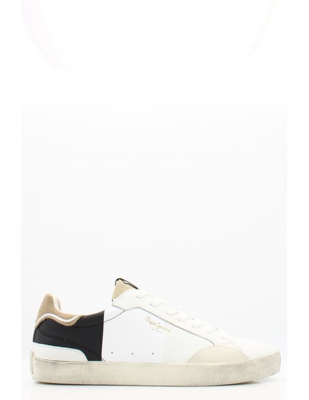 Baskets Pepe Jeans Blanc, Noir et Beige - Style Urbain et Confort - Hylton