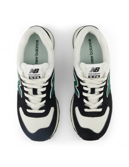 New Balance - Sneakers Homme 574 Noir/Blanc/Vert - Hylton.fr