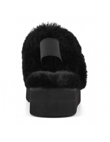 Chaussons Plateforme Fourrure Noirs - Colors of California