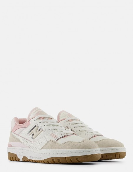 New Balance - Sneakers Femme 550 Blanc/Rose - Hylton.fr