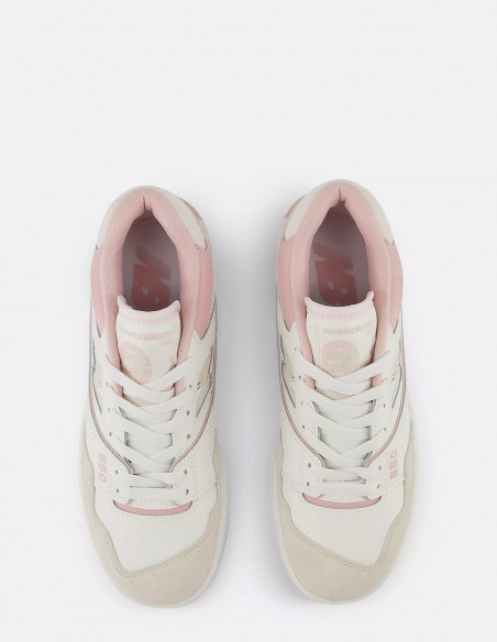 New Balance - Sneakers Femme 550 Blanc/Rose - Hylton.fr
