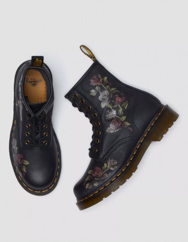 Dr Martens - Bottines Femme 1460 Black Decayed Roses - Hylton.fr