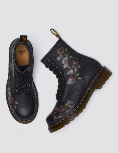 Dr Martens - Bottines Femme 1460 Black Decayed Roses - Hylton.fr