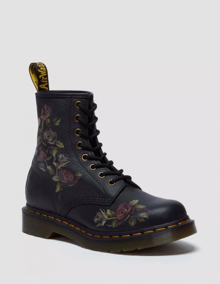 Dr Martens - Bottines Femme 1460 Black Decayed Roses - Hylton.fr