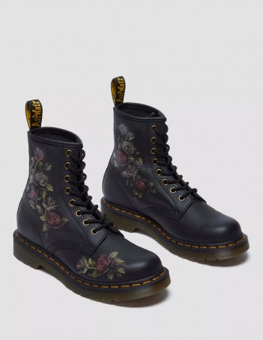 Dr Martens - Bottines Femme 1460 Black Decayed Roses - Hylton.fr