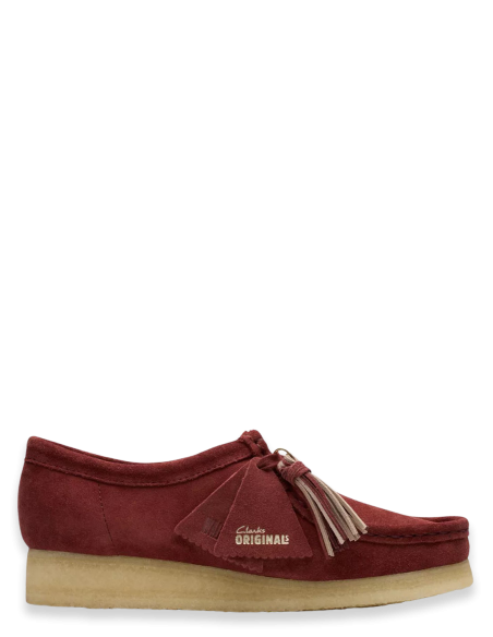 Clarks - Derbies Femme Wallabee en Daim Rouge Profond - Hylton.fr