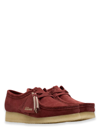 Clarks - Derbies Femme Wallabee en Daim Rouge Profond - Hylton.fr