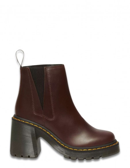 Dr Martens - Bottines à talons Spence Dark Brown Pull Up - Hylton.fr