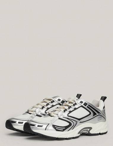 Tommy Hilfiger - Baskets Homme tjm Archive Runner Blanc/Noir/Gris - Hylton.fr