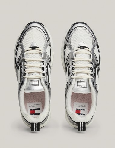 Tommy Hilfiger - Baskets Homme tjm Archive Runner Blanc/Noir/Gris - Hylton.fr
