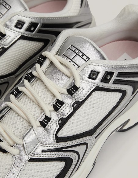 Tommy Hilfiger - Baskets Homme tjm Archive Runner Blanc/Noir/Gris - Hylton.fr