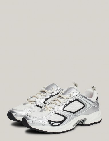 Tommy Hilfiger - Baskets Femme Archive Runner Blanc/Noir - Hylton.fr