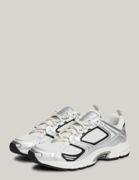 Tommy Hilfiger - Baskets Femme Archive Runner Blanc/Noir - Hylton.fr