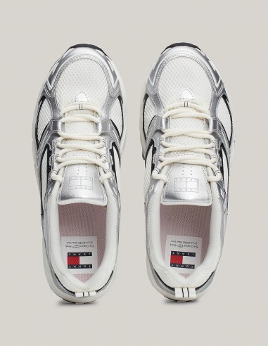 Tommy Hilfiger - Baskets Femme Archive Runner Blanc/Noir - Hylton.fr