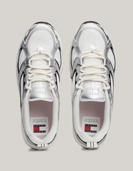 Tommy Hilfiger - Baskets Femme Archive Runner Blanc/Noir - Hylton.fr