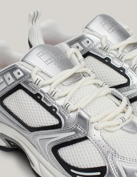 Tommy Hilfiger - Baskets Femme Archive Runner Blanc/Noir - Hylton.fr