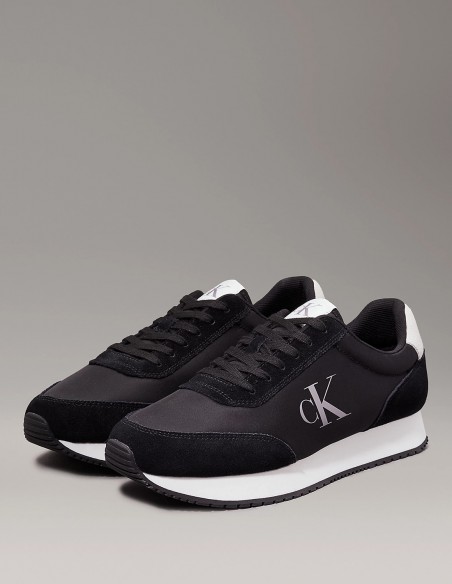 Sneakers Calvin Klein Retro Runner Noir et Blanc - Élégance Sportive
