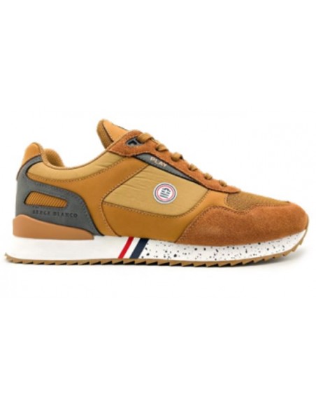 Baskets homme Serge Blanco Chamonix camel et kaki